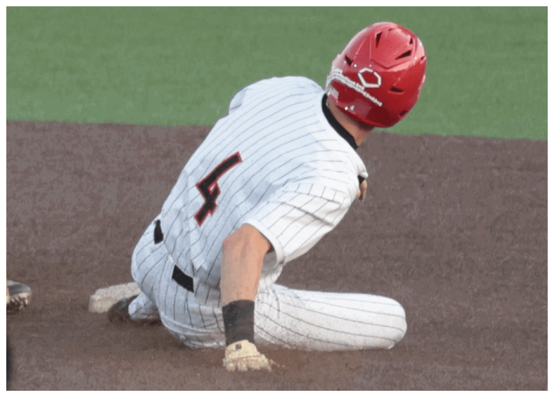 A baseball player slides into home plate, while another player tries to catch the ball. AI generated content
