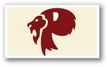 A red and black image of a lion's head. AI generated content