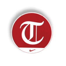 A red circle with a white T in it. AI generated content