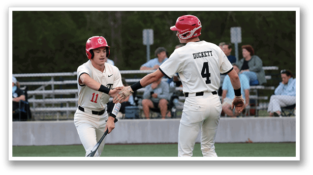 Two baseball players shake hands after a game. AI generated content