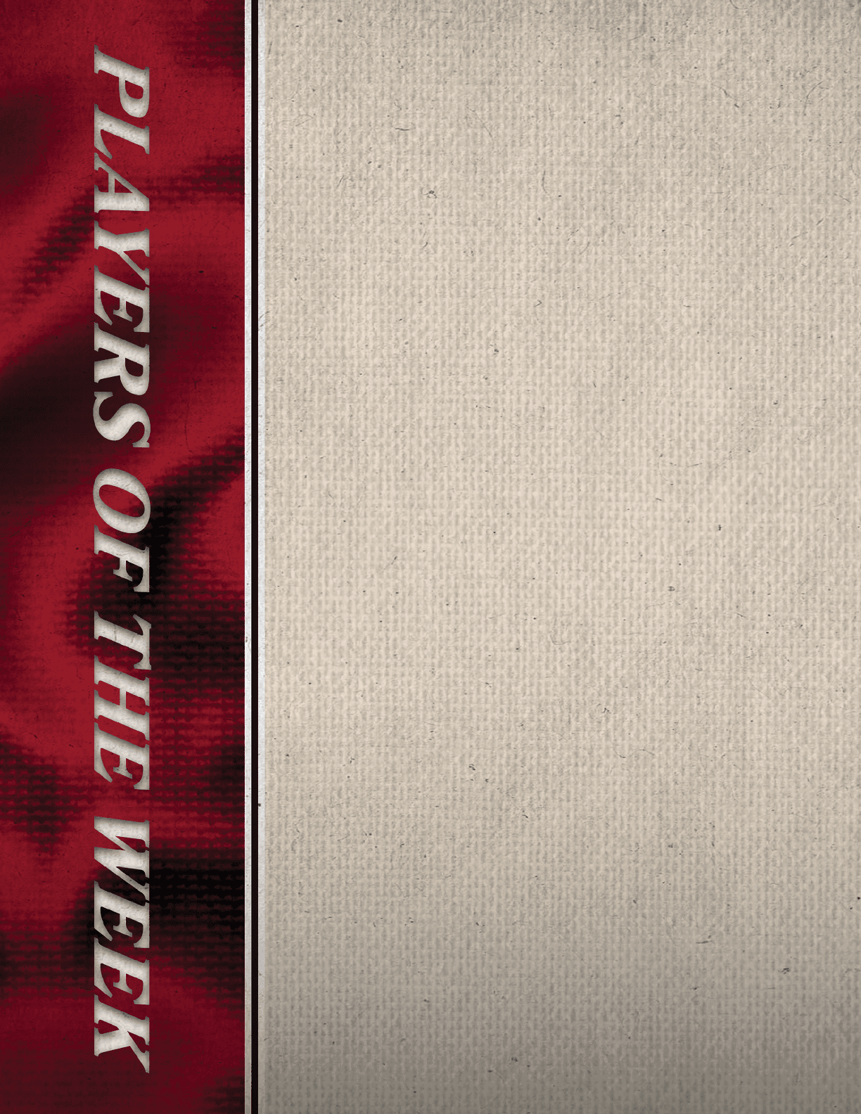 A red and white banner with the words “Players of the Week" written on it. AI generated content
