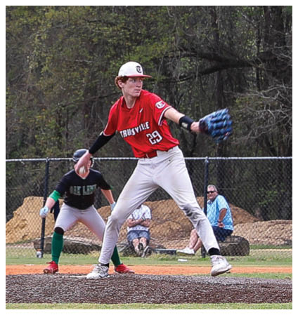 A baseball player in a red shirt and white pants is pitching a ball. AI generated content