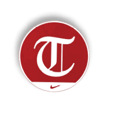 A red circle with a white T in it. AI generated content