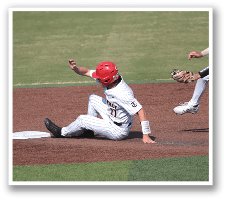 A baseball player slides into a base, while another player tries to catch the ball. AI generated content