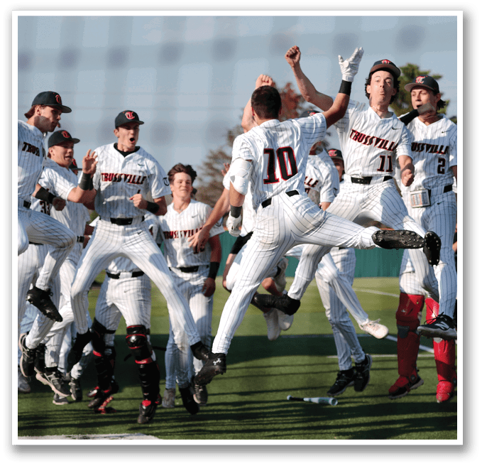 A group of baseball players celebrating a win on the field. AI generated content