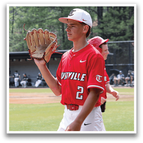 A baseball player wearing a red jersey with the number 2 on it is holding a catcher's mitt. AI generated content