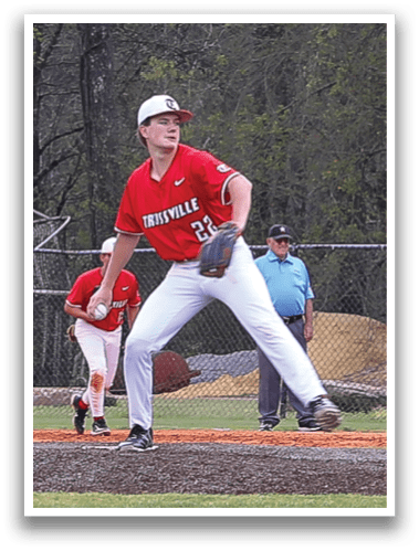 A baseball player in a red shirt and white pants is pitching a ball. AI generated content