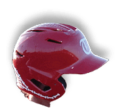 A baseball player wearing a red helmet. AI generated content
