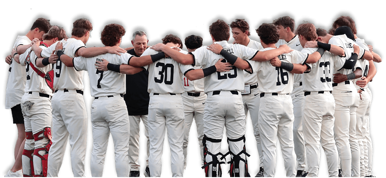 A group of baseball players huddled together on the field. AI generated content