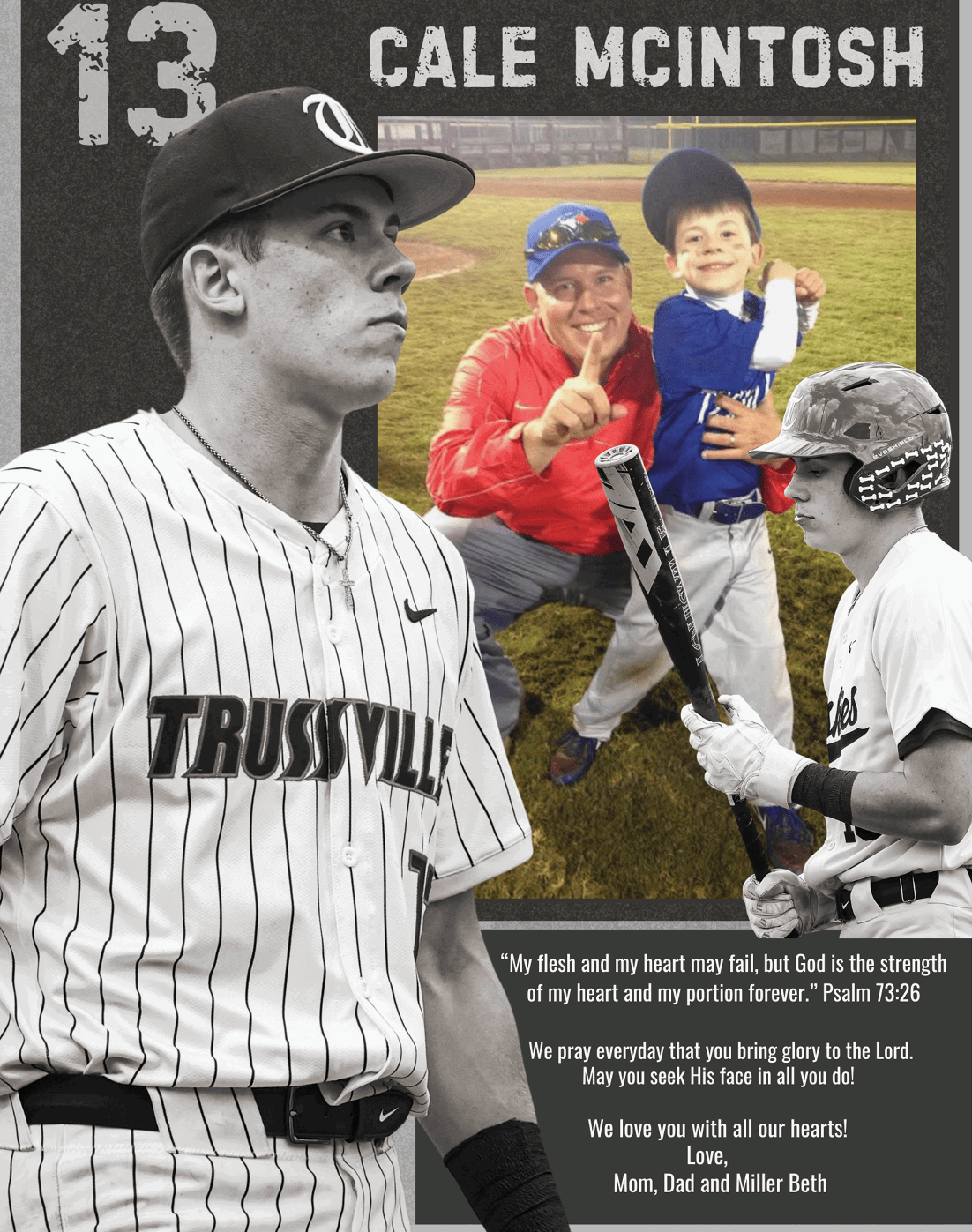 A baseball player poses with a bat and a young boy. AI generated content