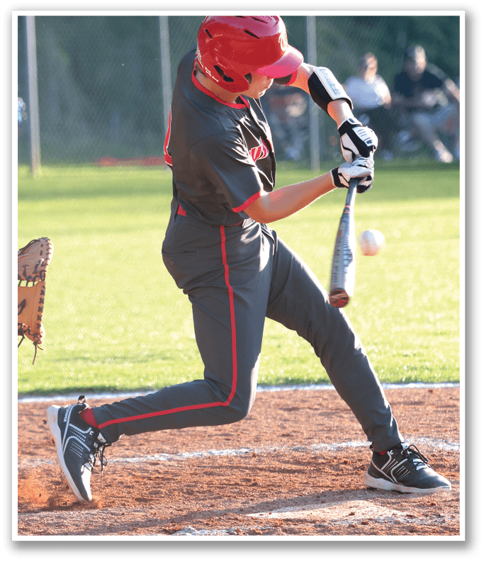 A baseball player in a grey uniform is swinging a bat at a ball. AI generated content