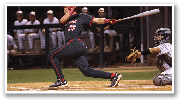 A baseball player in a black jersey is swinging a bat, attempting to hit the ball. AI generated content
