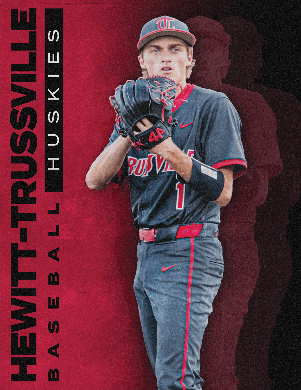 A baseball player wearing a black and red jersey with the number 1 on it. AI generated content