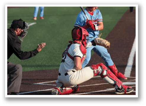 A baseball player is swinging a bat at a ball. AI generated content