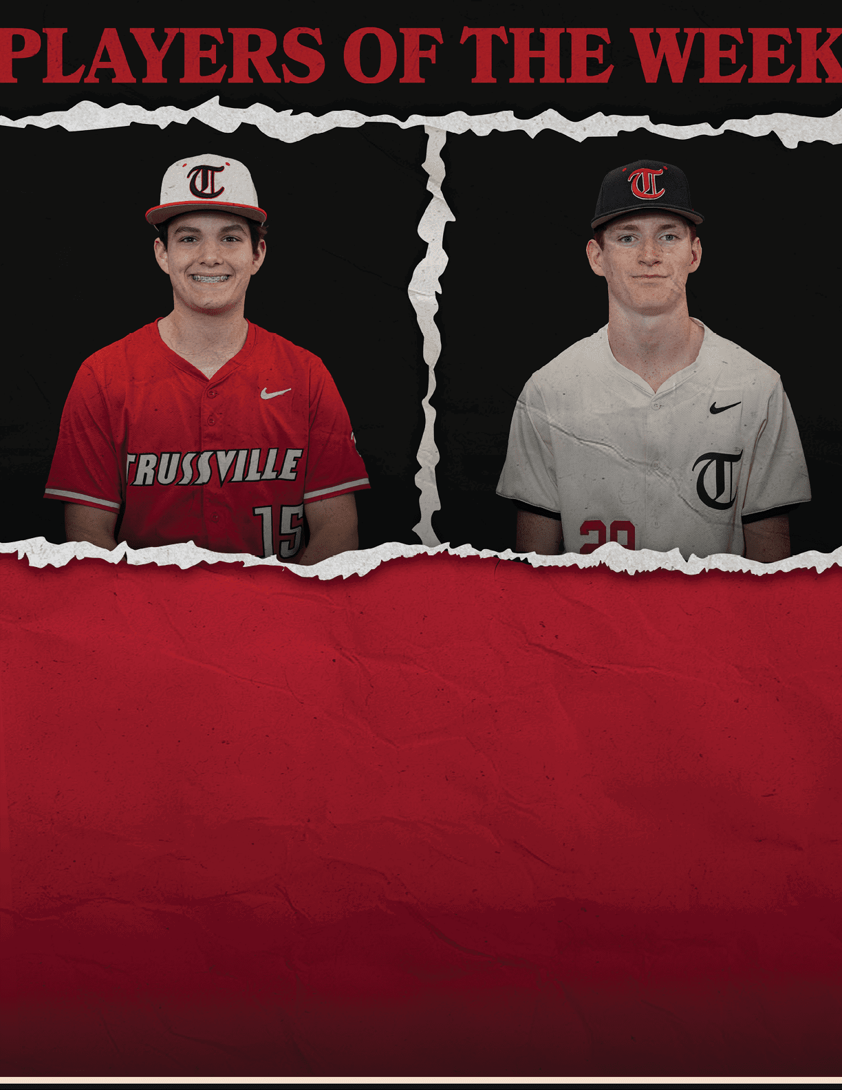 Two young men are shown wearing baseball uniforms. AI generated content