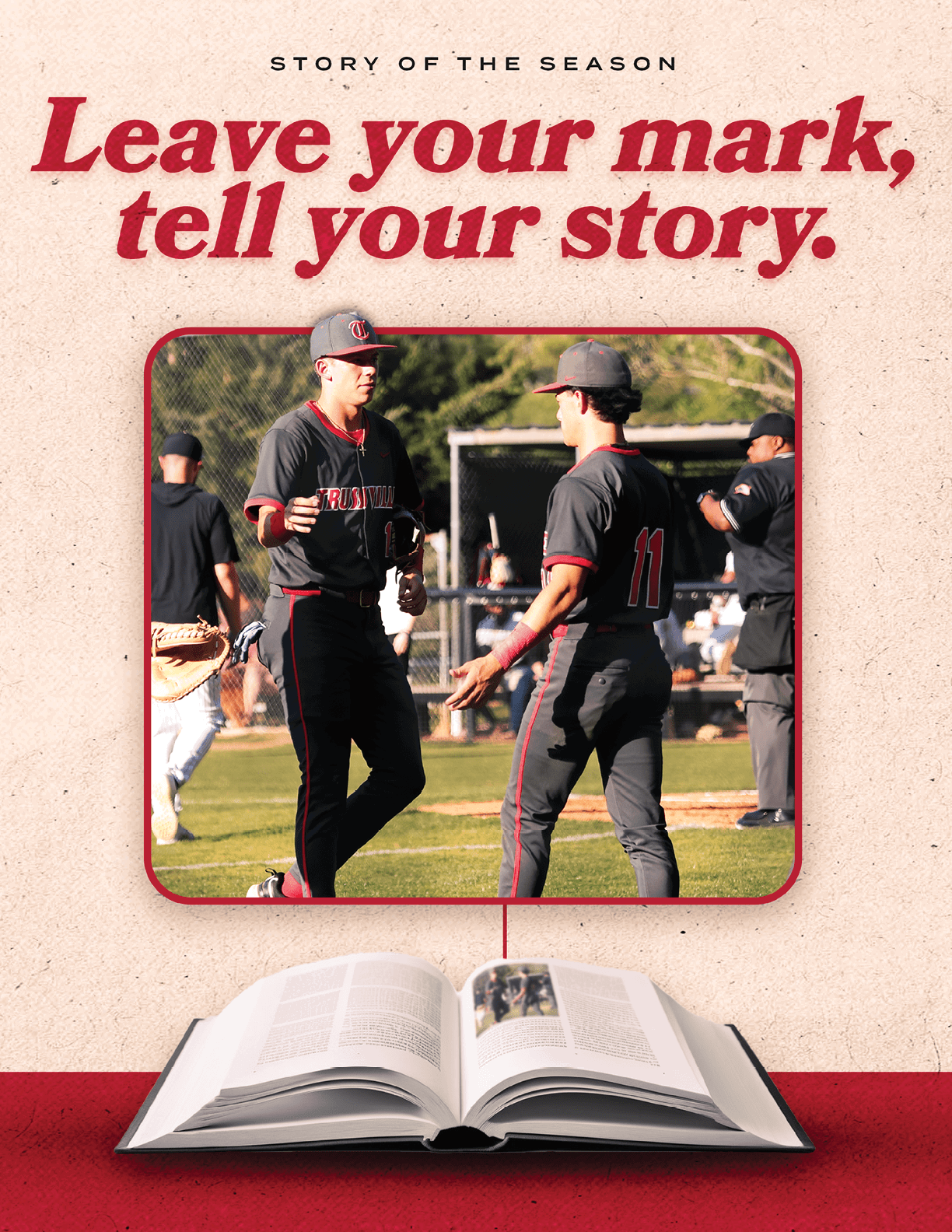Two baseball players wearing black uniforms are talking to each other. AI generated content