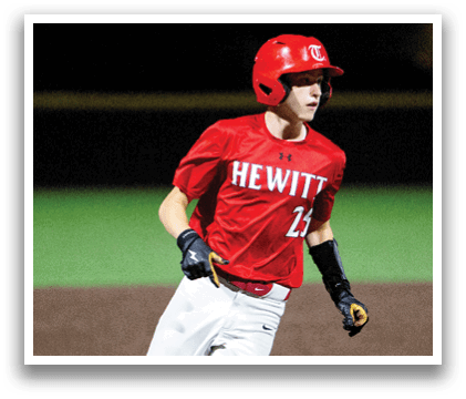 A baseball player wearing a red jersey with the number 21 on it is running on the field. AI generated content