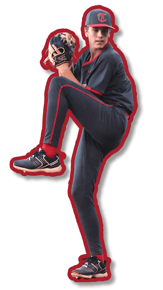 A baseball player in a black shirt and red socks is holding a baseball glove. AI generated content
