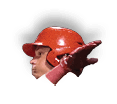 A baseball player wearing a red helmet and red gloves. AI generated content