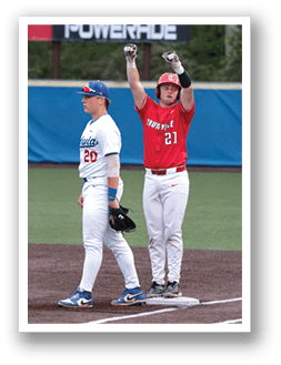 Two baseball players on a field, one is holding his arms up in the air. AI generated content