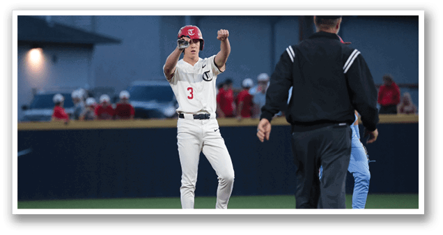A baseball player is celebrating his third base hit with a high five. AI generated content