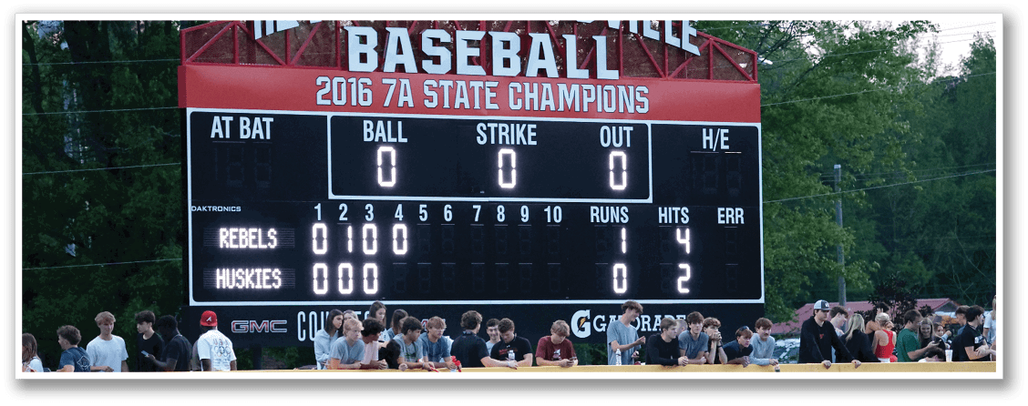 A baseball field with a scoreboard displaying the score of 0-0. AI generated content