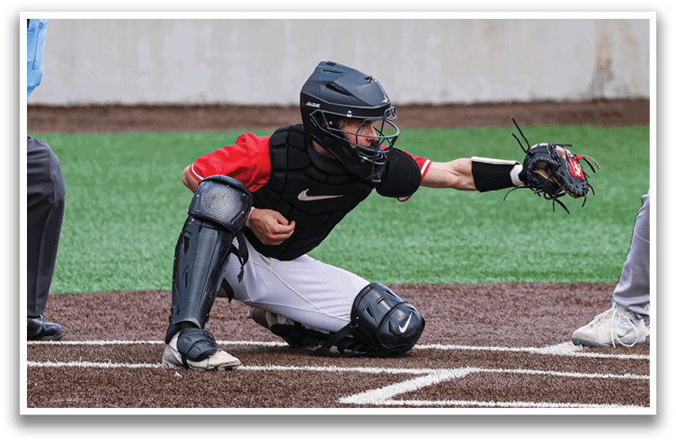 A baseball player is swinging a bat, while a catcher and an umpire watch closely. AI generated content