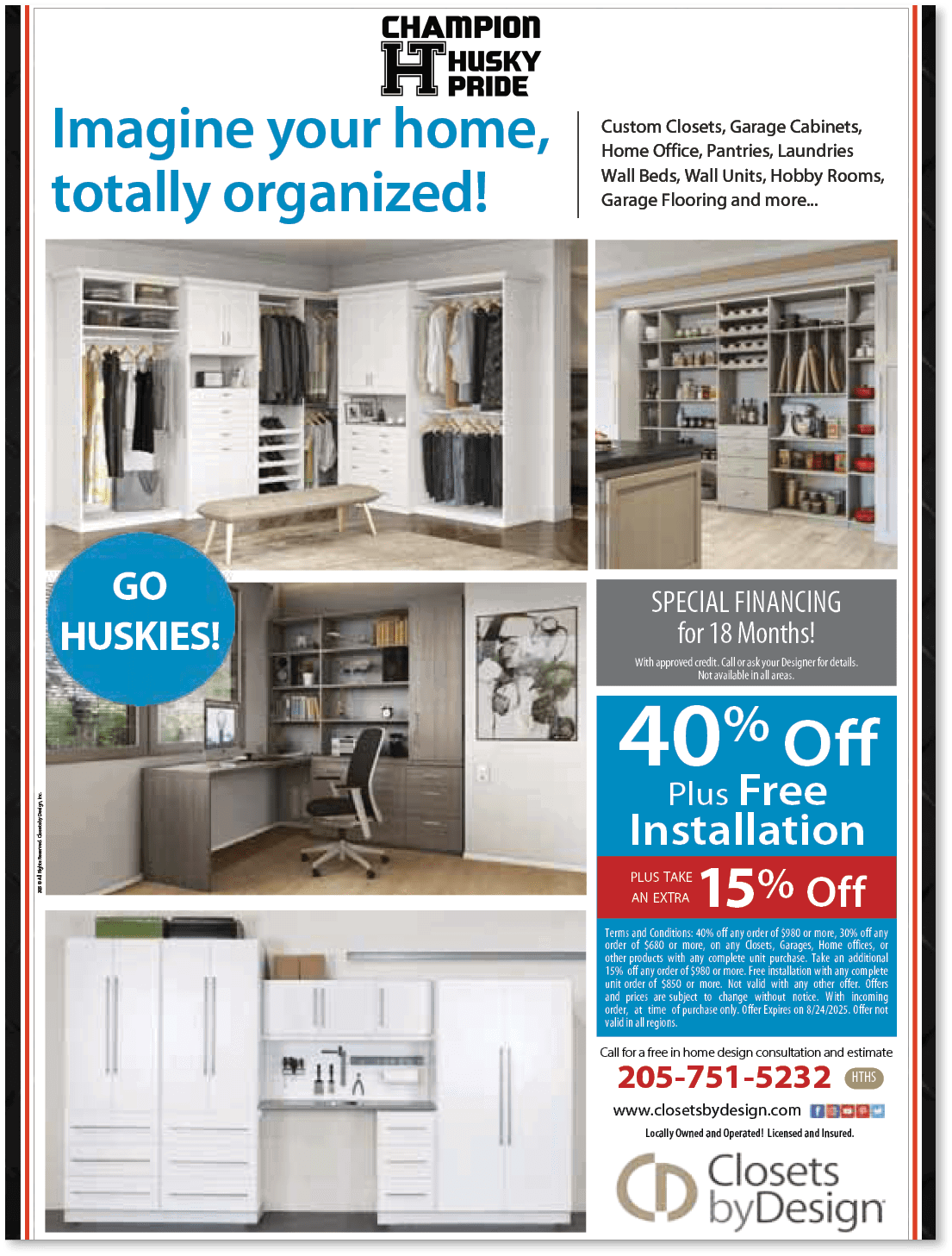 A magazine advertisement for Champion Home Builders features a home with a large closet and a kitchen. AI generated content