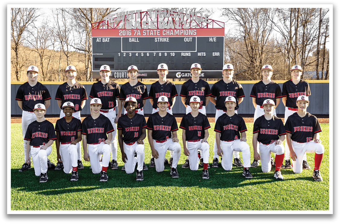 Baseball team posing for a picture on the field. AI generated content