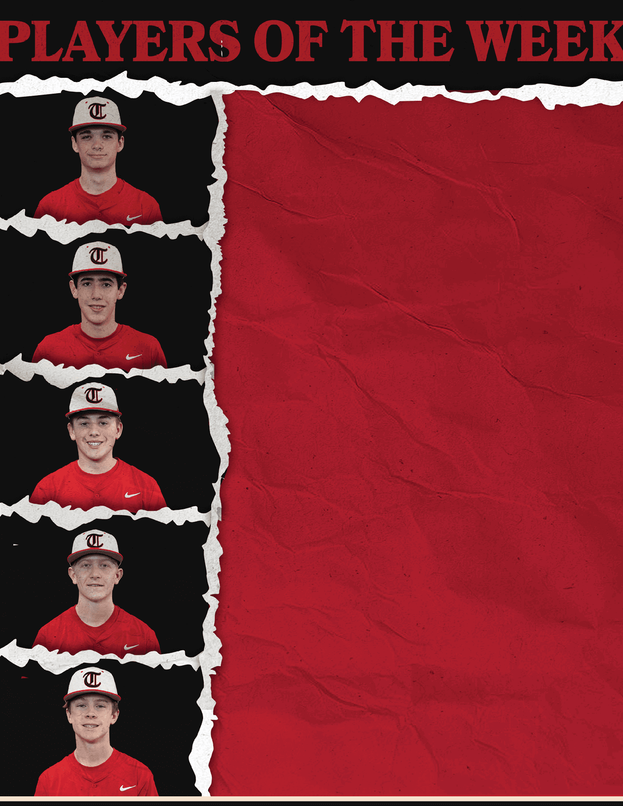 A red and white baseball jersey with a boy wearing a red helmet. AI generated content