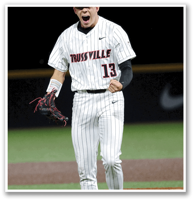 A baseball player from the University of Tennessee celebrates on the field. AI generated content