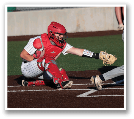A baseball player slides into home plate while the catcher tries to tag him out. AI generated content