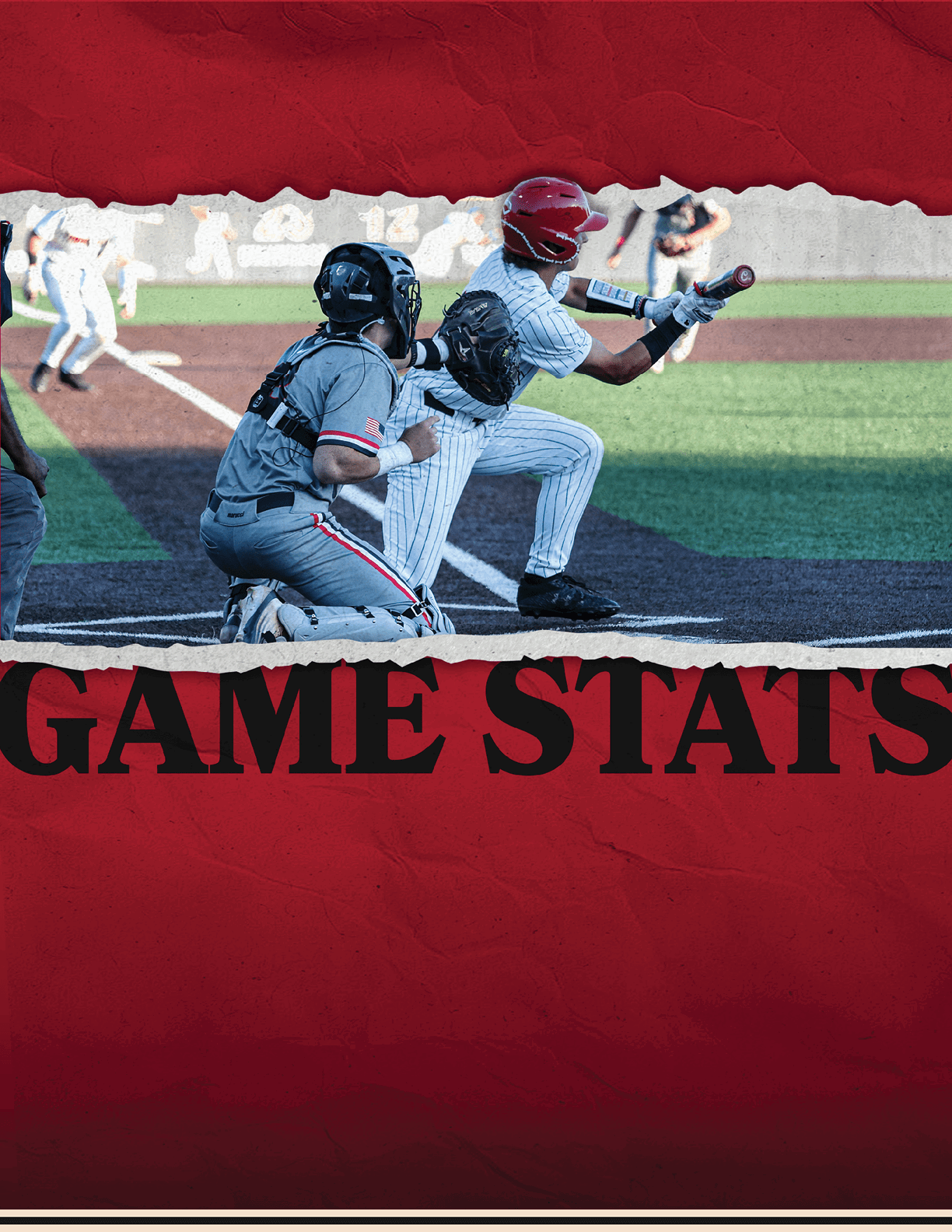 A baseball player is swinging a bat, while a catcher is ready to catch the ball. AI generated content