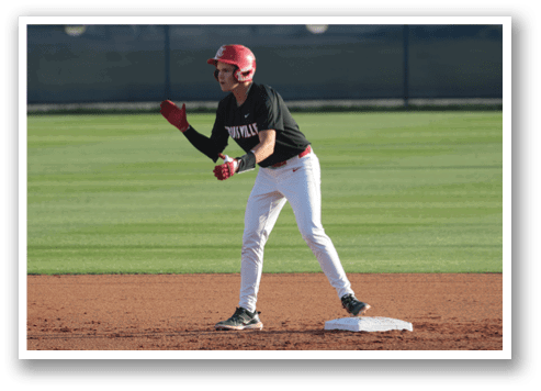 A baseball player wearing a red helmet and black shirt is running towards a base. AI generated content