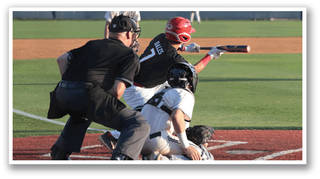 A baseball player is swinging a bat at a ball, while a catcher and an umpire watch closely. AI generated content