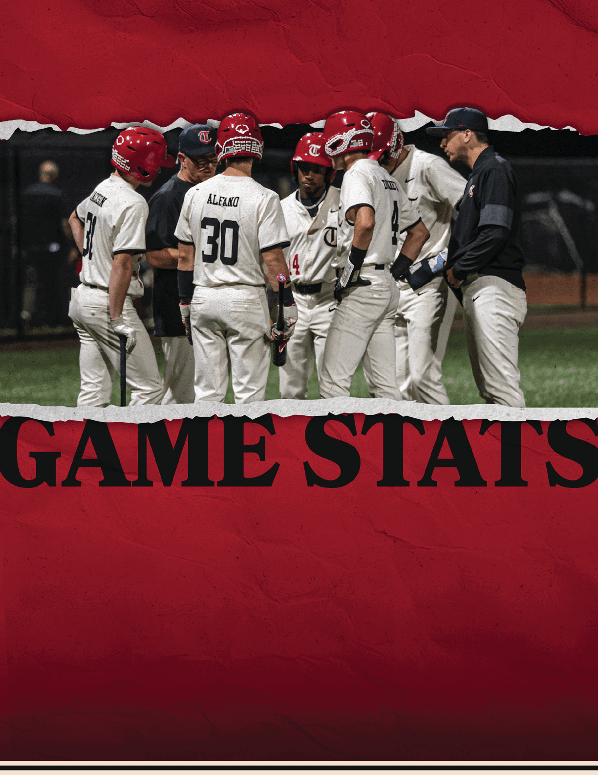 Baseball players wearing red helmets and white uniforms. AI generated content
