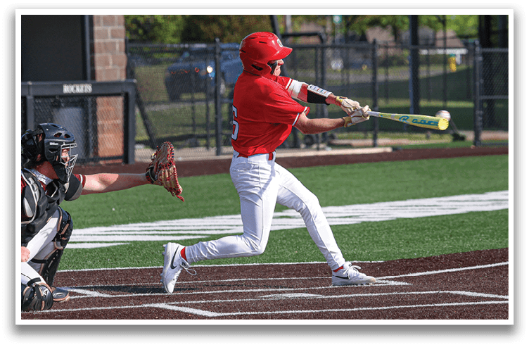 A baseball player is swinging a bat, attempting to hit the ball. AI generated content