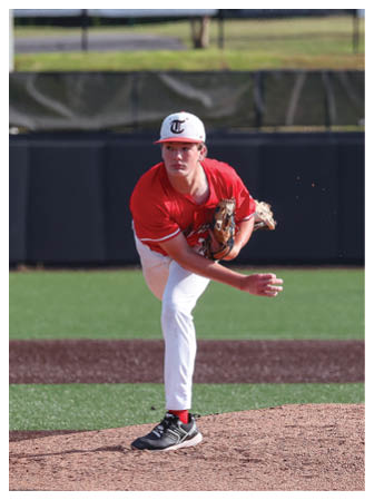 A baseball player in a red shirt and white pants is pitching a ball. AI generated content