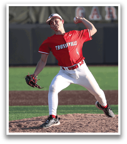 A baseball player in a red shirt and white pants is pitching a ball. AI generated content