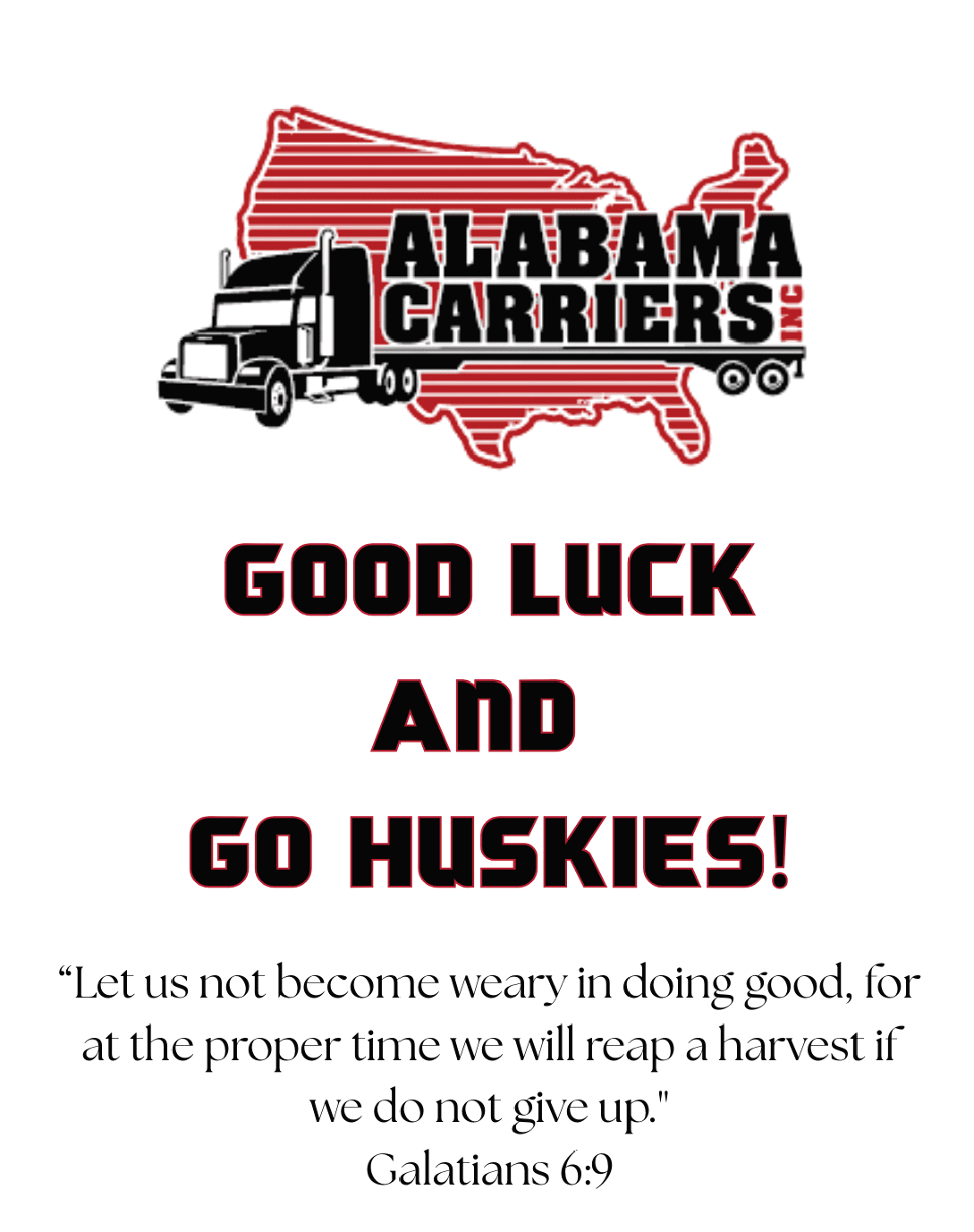 A logo for Alabama Carriers with a map of the United States. AI generated content