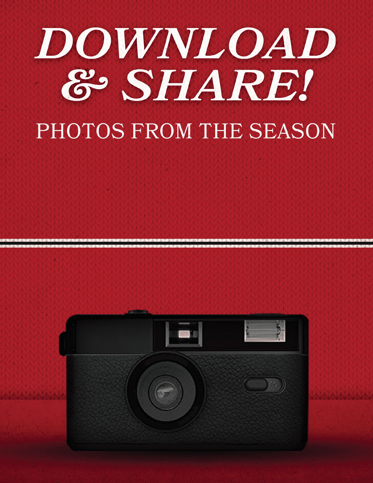 A black camera is displayed on a red background. AI generated content
