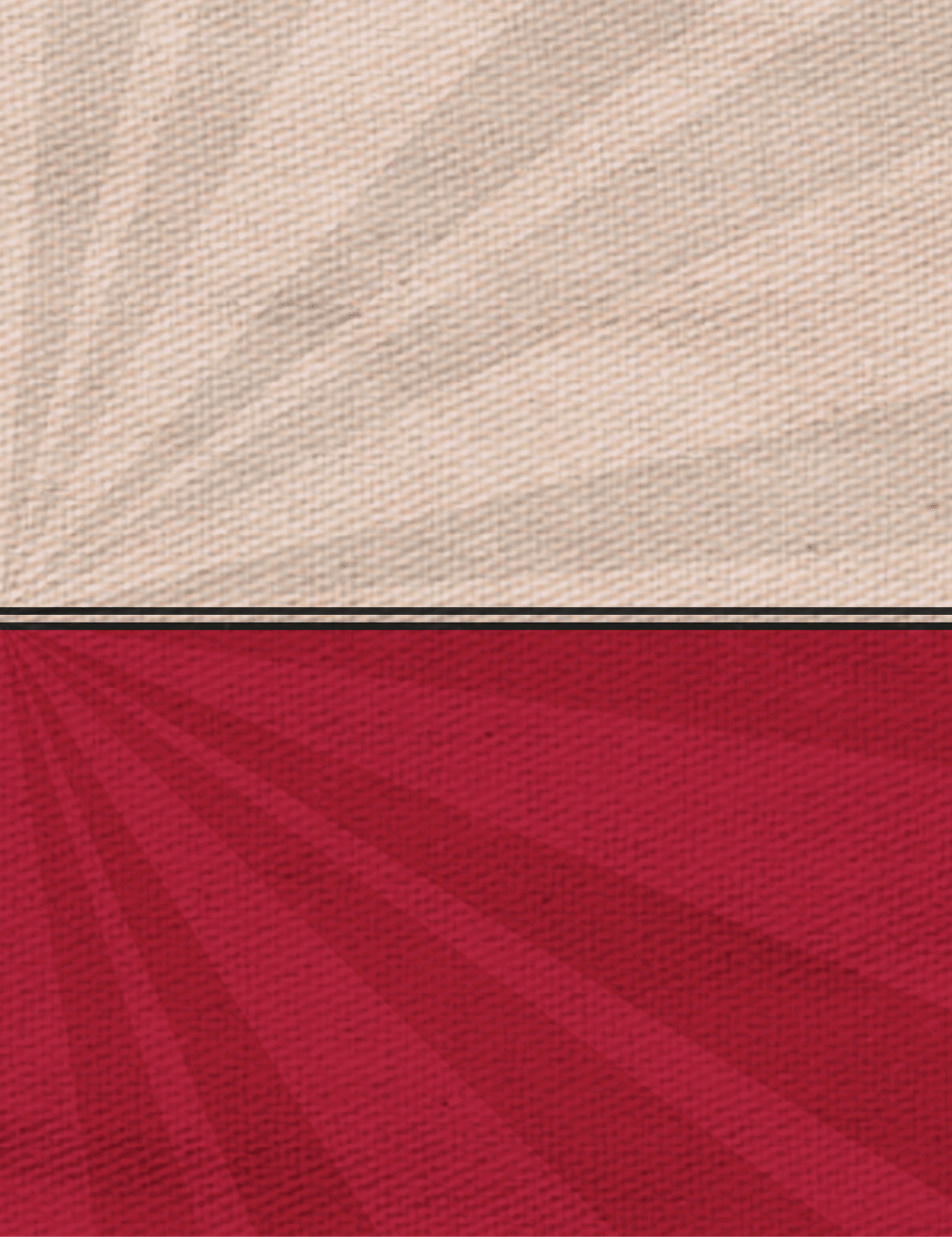 A red and white striped cloth with a sun design. AI generated content