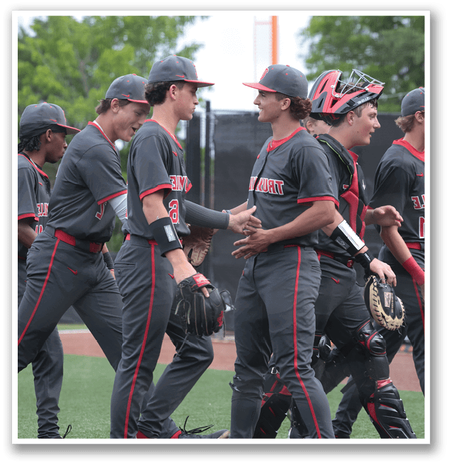 Baseball players walking on the field, some wearing helmets. AI generated content