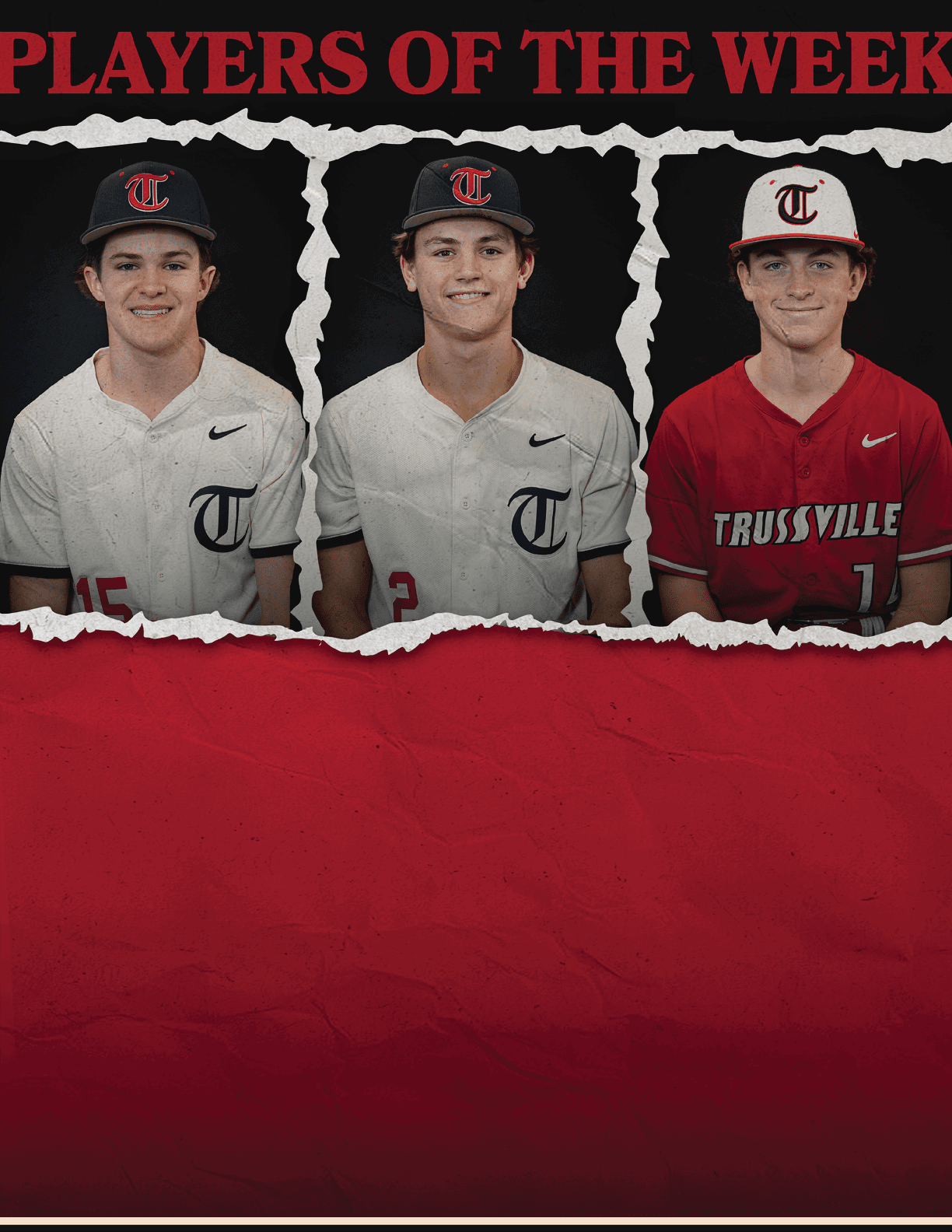 Three boys are shown in a red, white, and black photo. AI generated content