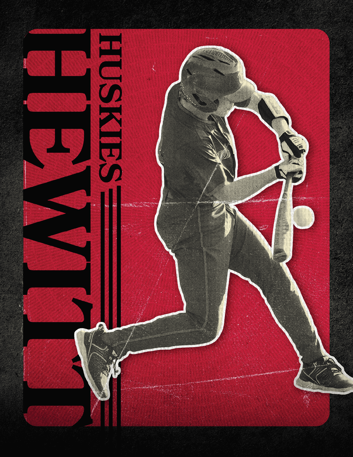 A boy in a baseball uniform is swinging a bat. AI generated content