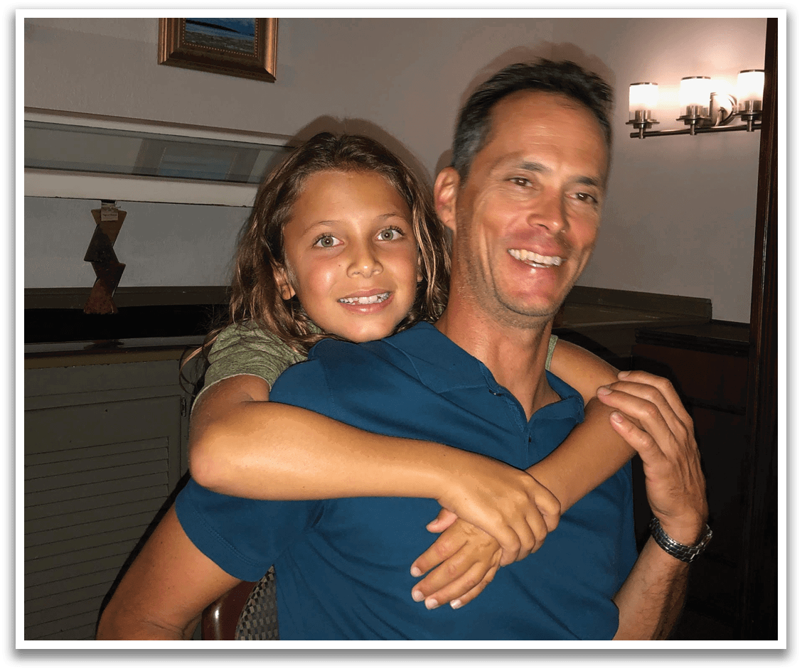 A man and a girl are hugging each other. AI generated content