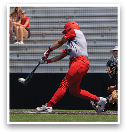 A baseball player is swinging a bat. Description generated by AI
