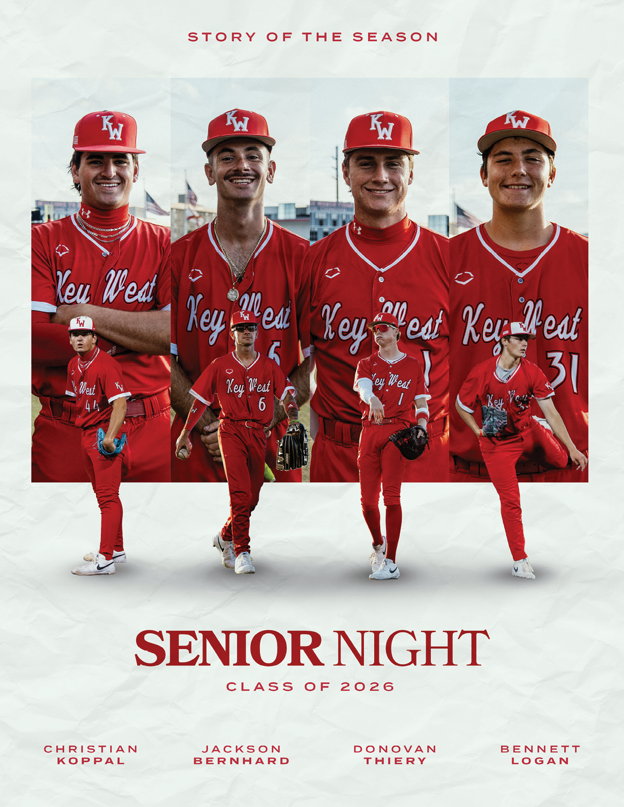 A group of baseball players in red uniforms. Description generated by AI