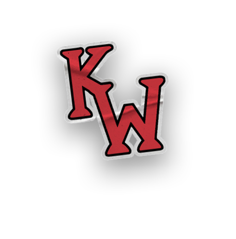 A collection of logos and symbols, including a KW logo, a red and white baseball glove, a red and white baseball, and a red and white baseball bat. AI generated content
