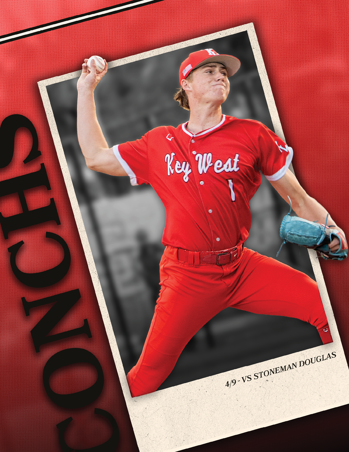 A baseball player in a red jersey and red pants is throwing a ball. Description generated by AI